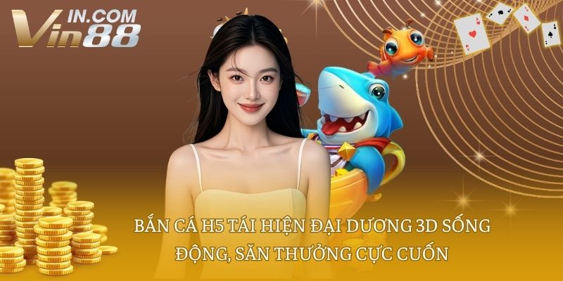 Bắn cá H5 tái hiện đại dương 3D sống động, săn thưởng cực cuốn