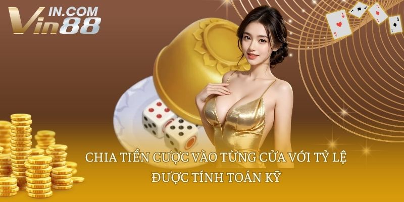 Chia tiền cược vào từng cửa với tỷ lệ được tính toán kỹ